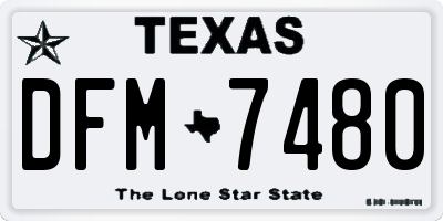 TX license plate DFM7480