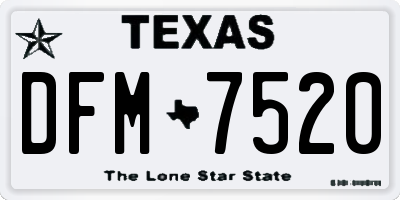 TX license plate DFM7520