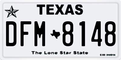 TX license plate DFM8148