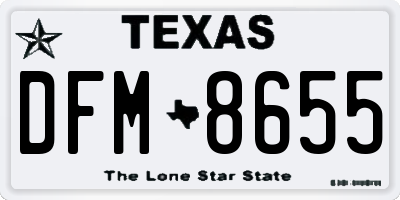 TX license plate DFM8655