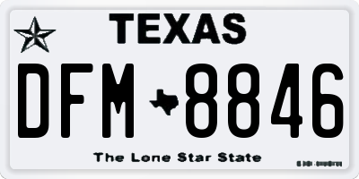 TX license plate DFM8846