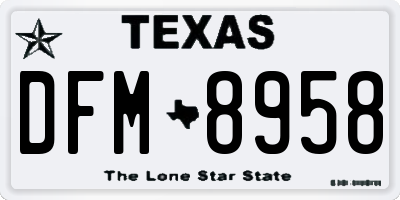 TX license plate DFM8958