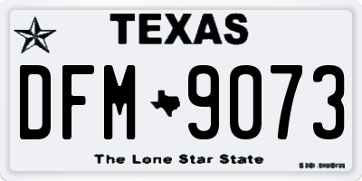 TX license plate DFM9073