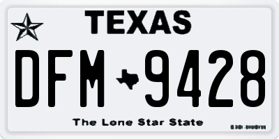 TX license plate DFM9428