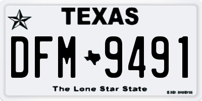 TX license plate DFM9491