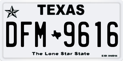 TX license plate DFM9616