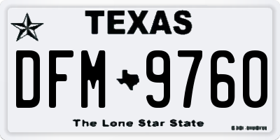 TX license plate DFM9760