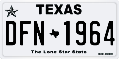 TX license plate DFN1964