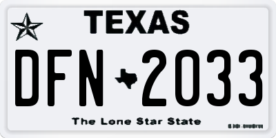 TX license plate DFN2033