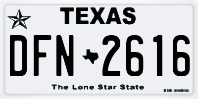 TX license plate DFN2616