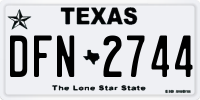 TX license plate DFN2744