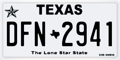 TX license plate DFN2941