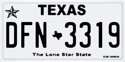 TX license plate DFN3319