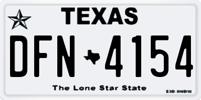 TX license plate DFN4154