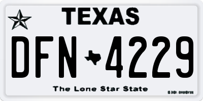 TX license plate DFN4229