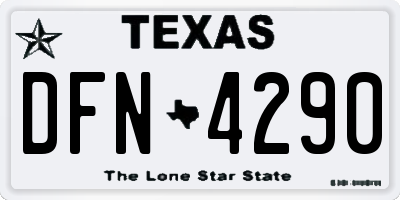 TX license plate DFN4290