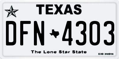 TX license plate DFN4303