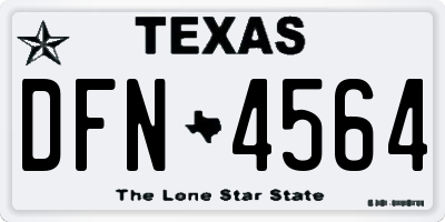 TX license plate DFN4564