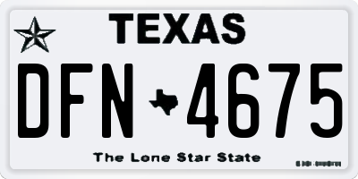 TX license plate DFN4675