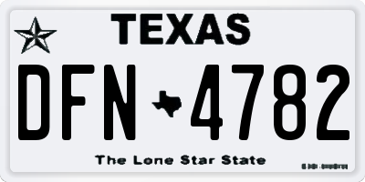 TX license plate DFN4782