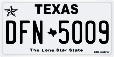 TX license plate DFN5009