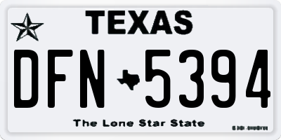 TX license plate DFN5394