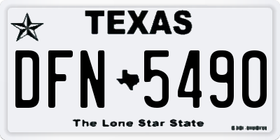 TX license plate DFN5490