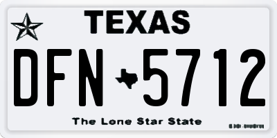 TX license plate DFN5712
