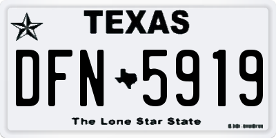 TX license plate DFN5919