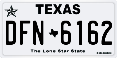 TX license plate DFN6162
