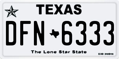 TX license plate DFN6333