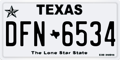 TX license plate DFN6534