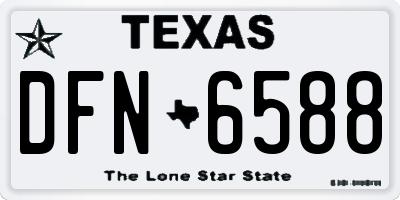 TX license plate DFN6588