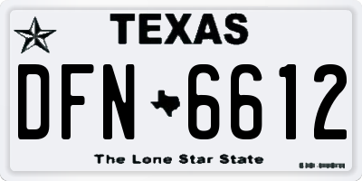 TX license plate DFN6612