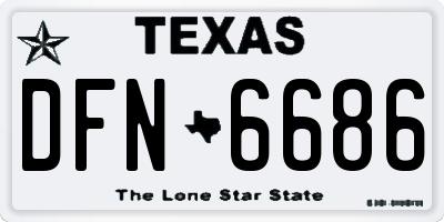 TX license plate DFN6686