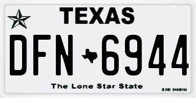 TX license plate DFN6944