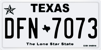 TX license plate DFN7073