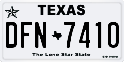 TX license plate DFN7410