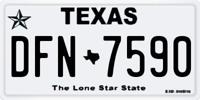 TX license plate DFN7590