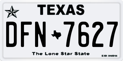 TX license plate DFN7627