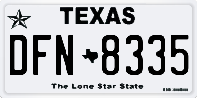 TX license plate DFN8335