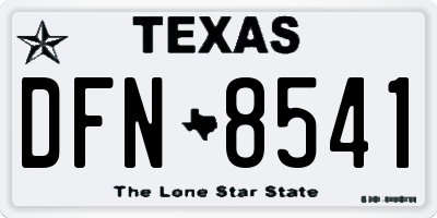 TX license plate DFN8541