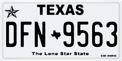 TX license plate DFN9563