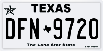 TX license plate DFN9720