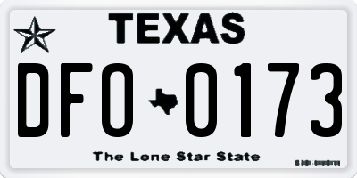TX license plate DFO0173