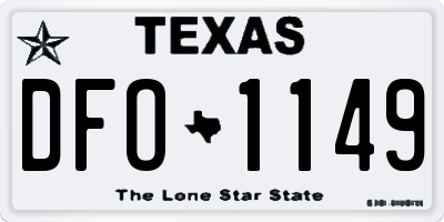 TX license plate DFO1149