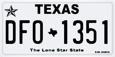 TX license plate DFO1351