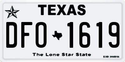 TX license plate DFO1619