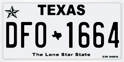 TX license plate DFO1664