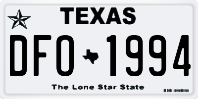 TX license plate DFO1994